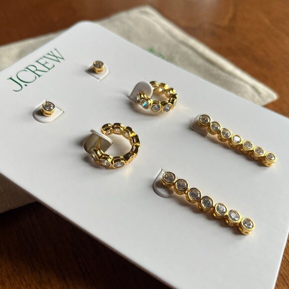 J. Crew cubic zirconia earrings set NWT - Picture 4 of 10